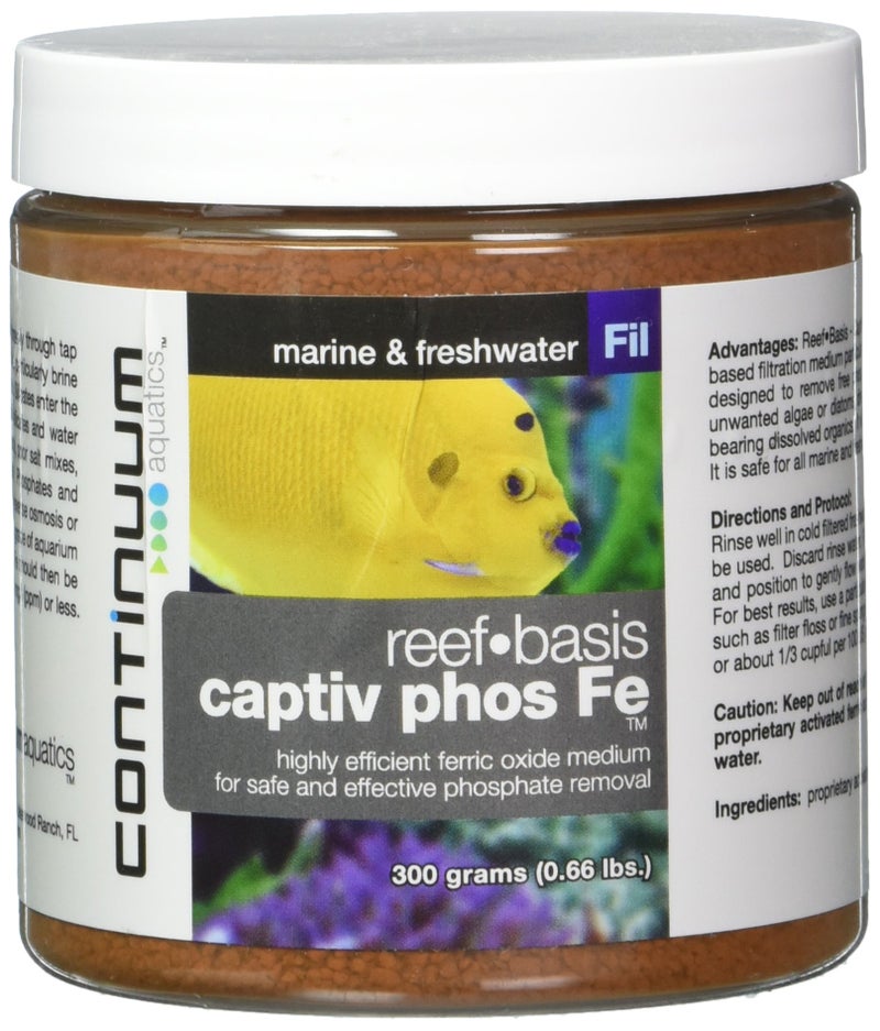Continuum Aquatics Reef-Basis Captiv Phos Fe - Highly efficient ferric Oxide Filtration Media for Safe and Effective Phosphate Removal in Marine, Reef and Freshwater Aquaria 300-g - Image 1